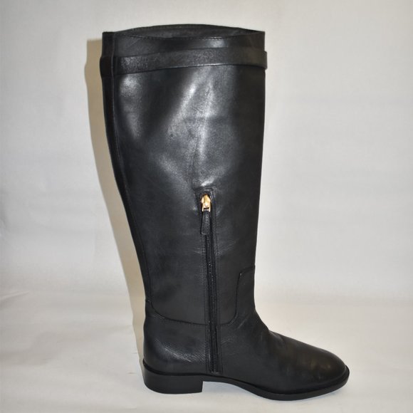 Tory Burch T-HARDWARE RIDING BOOT Black Size 8.5 M - Picture 6 of 9
